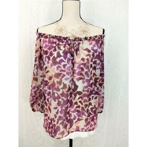 Elle Sheer Floral Blouse Size XS